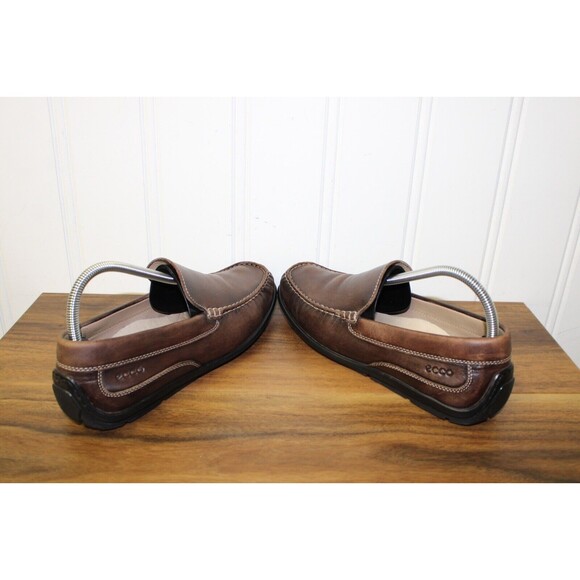 Ecco Men's Brown Genuine Leather Classic Moc‎ II Slip On Loafers Shoes Size 41 8 - Picture 5 of 9